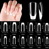 Coffin - Medium - French Full Cover Nail Tips - Clear - 120pcs