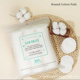 Cotton Round Pads for Makeup Remover and Skincare - Hypoallergenic - 201pcs