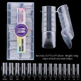 Nail Extension Re-Usable - French Forms - 150pcs/15 Sizes - Square Straight