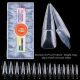 Nail Extension Re-Usable - French Forms - 150pcs/15 Sizes - Stiletto