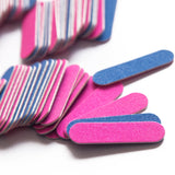 Mini Nail File - 5cm x 1.3cm - 100pcs - Pink & Blue