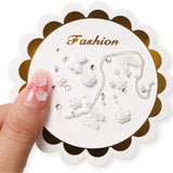 Nail Decoration - Mix Bows, Roses & Pearls -  White