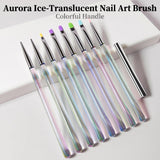 Nail Art Brush With Lid - Aurora Ice-Translucent