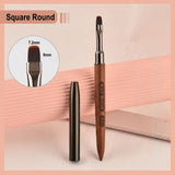 Manicure Brush - Red Sandalwood With Lid
