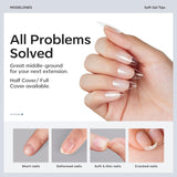 Almond - Medium - Full Cover - Soft Gel Nail Tips - 450pcs - Clear
