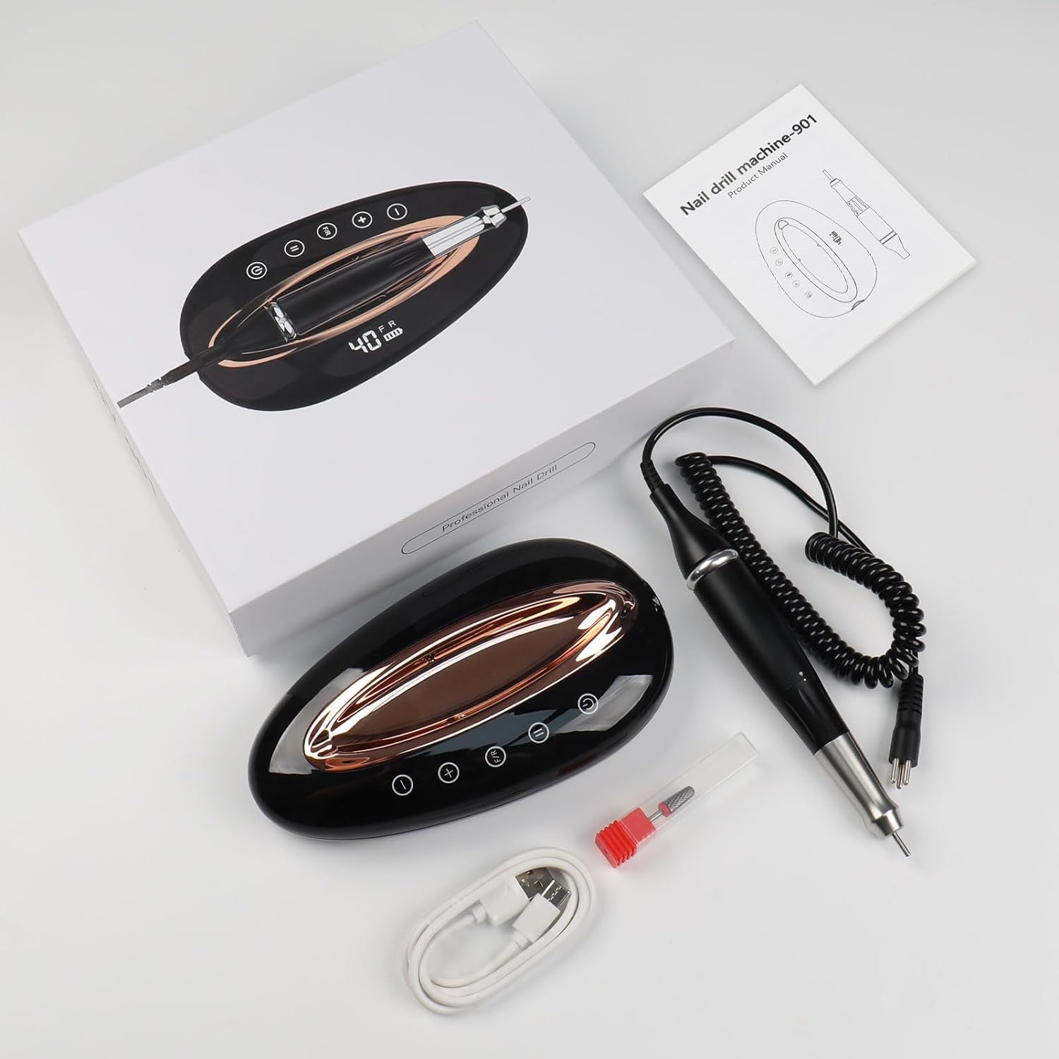 40000rpm Electric Nail File/Drill Machine UV901 - Rechargeable