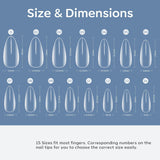 Almond - Medium - Full Cover - Soft Gel Nail Tips - 450pcs - Clear