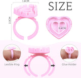 Eyelashes Extension Glue Heart Ring - 20pcs