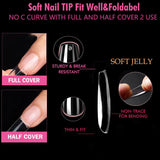 Coffin - Short - Full Cover - Soft Gel Nail Tips - 450pcs - Clear