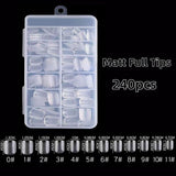 Square - Extra Short - Full Cover - Clear - Nail Tips - 240pcs