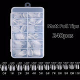Almond - Extra Short - Full Cover - Clear - Nail Tips - 240pcs