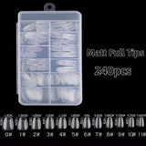 Coffin  - Extra Short - Full Cover - Clear - Nail Tips - 240pcs