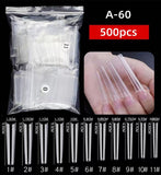 Coffin - XXXL Long Half Cover Nail Tips - 500pcs - (A-60)