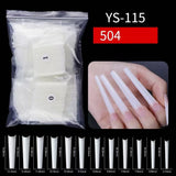 Coffin - XXXL Long Half Cover Nail Tips - 500pcs - (A-60)
