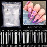 Coffin - XXXL Long Half Cover Nail Tips - 500pcs - (A-71)