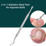 2-in-1 Stainless Steel Tool for Ingrown Nails - Nail Cleaner & Dead Skin Fork