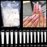 Coffin - XXXL Long Half Cover Nail Tips - 500pcs - (A-71)