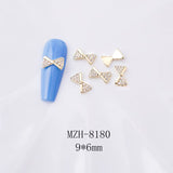 Crown and Bow Alloy Nail Charms - 5pcs