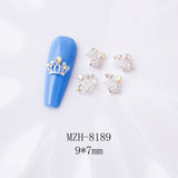 Crown and Bow Alloy Nail Charms - 5pcs