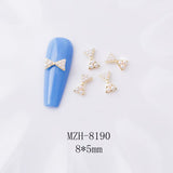 Crown and Bow Alloy Nail Charms - 5pcs