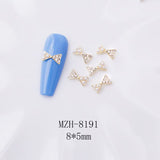 Crown and Bow Alloy Nail Charms - 5pcs