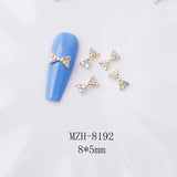 Crown and Bow Alloy Nail Charms - 5pcs