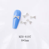 Crown and Bow Alloy Nail Charms - 5pcs