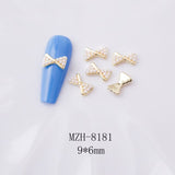 Crown and Bow Alloy Nail Charms - 5pcs