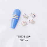 Crown and Bow Alloy Nail Charms - 5pcs