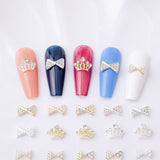 Crown and Bow Alloy Nail Charms - 5pcs