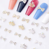 Crown and Bow Alloy Nail Charms - 5pcs