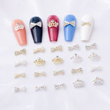 Crown and Bow Alloy Nail Charms - 5pcs