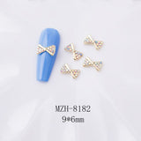 Crown and Bow Alloy Nail Charms - 5pcs