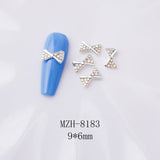 Crown and Bow Alloy Nail Charms - 5pcs