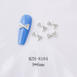 Crown and Bow Alloy Nail Charms - 5pcs