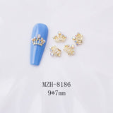 Crown and Bow Alloy Nail Charms - 5pcs