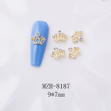 Crown and Bow Alloy Nail Charms - 5pcs