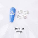 Crown and Bow Alloy Nail Charms - 5pcs