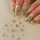 Four Leaf Clover Rhinestone Nail Charms - 2pcs
