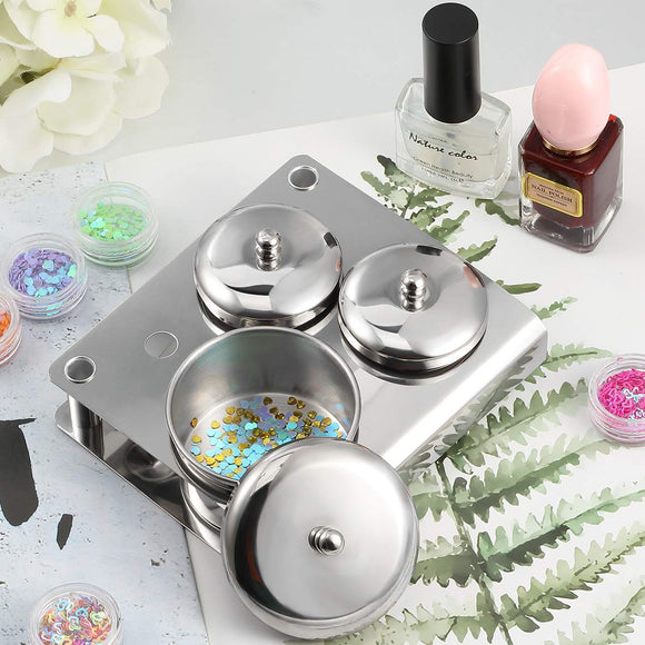 Acrylic Liquid Container Cup - Stainless Steel - 3pcs