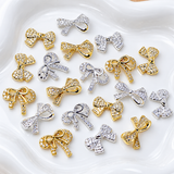 Alloy Bow Nail Rhinestones 10pcs