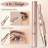 2-in-1 Electric Eyelash Curler and Eyebrow Trimmer