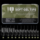 Toe - Full Cover Soft Gel Nail Tips - 550pcs - Matte Clear - Box