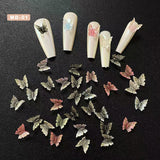 Mini Transparent Butterfly Nail Charms - 20pcs