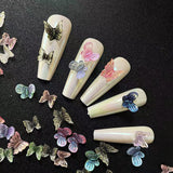 Mini Transparent Butterfly Nail Charms - 20pcs