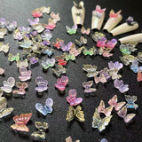 Mini Transparent Butterfly Nail Charms - 20pcs