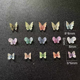 Mini Transparent Butterfly Nail Charms - 20pcs