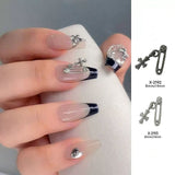 Brooch Cross Metal Nail Charms - 5pcs