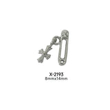 Brooch Cross Metal Nail Charms - 5pcs