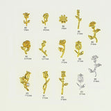 Metal Floral Nail Charms - 10pcs